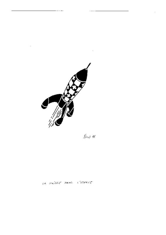 For sale - Simon, La Suisse dans l'Espace - Original Illustration