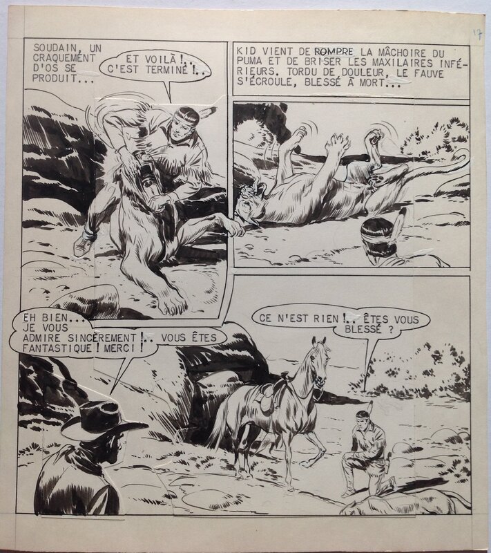 For sale - Fergal, Gallieno FERRI, Atelier Chott, Fergal (Gallieno Ferri - Atelier Chott) Kid Colorado Planche Originale 17 Cow Boy Puma ,petit format RANCHO SPECIAL 13 Bd 1958 - Comic Strip