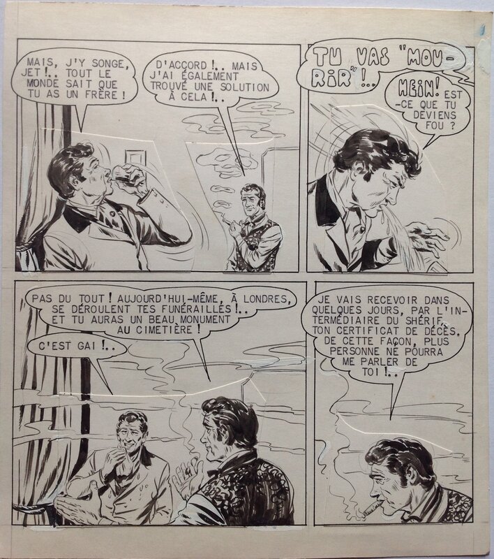 For sale - Fergal, Gallieno FERRI, Atelier Chott, Fergal (Gallieno Ferri - Atelier Chott) Kid Colorado Planche Originale 9 Wisky .. Londres,petit format RANCHO SPECIAL 13 Bd 1958 - Comic Strip
