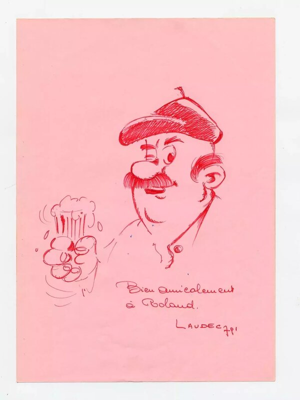 Laudec, Dédicace sur feuille - Sketch