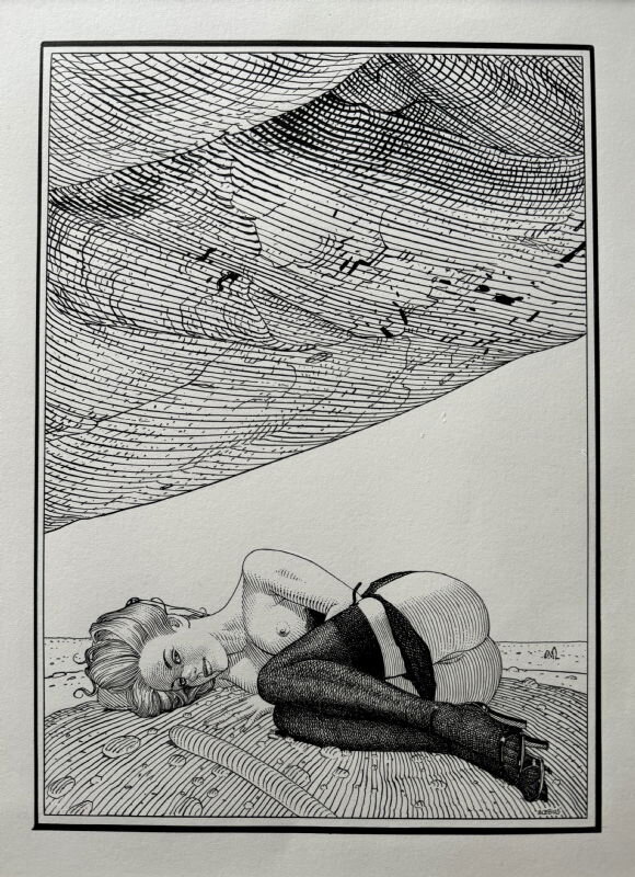 Ewa desert par Moebius - Illustration originale