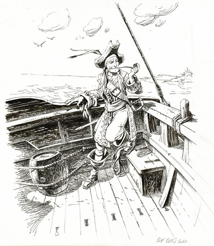 For sale - Riff REB'S : A bord de l’Etoile Matutine Illustration pour un ex libris - Original Illustration