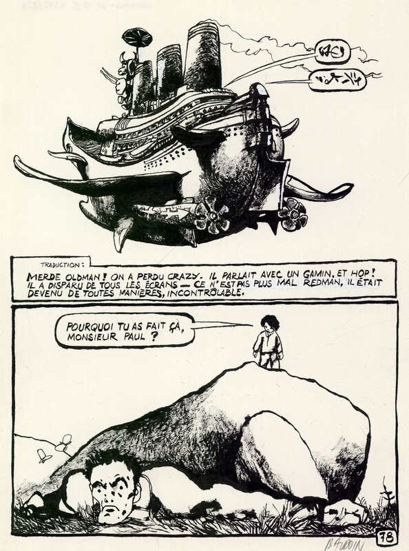 En vente - Crazyman par Edmond Baudoin - Planche originale