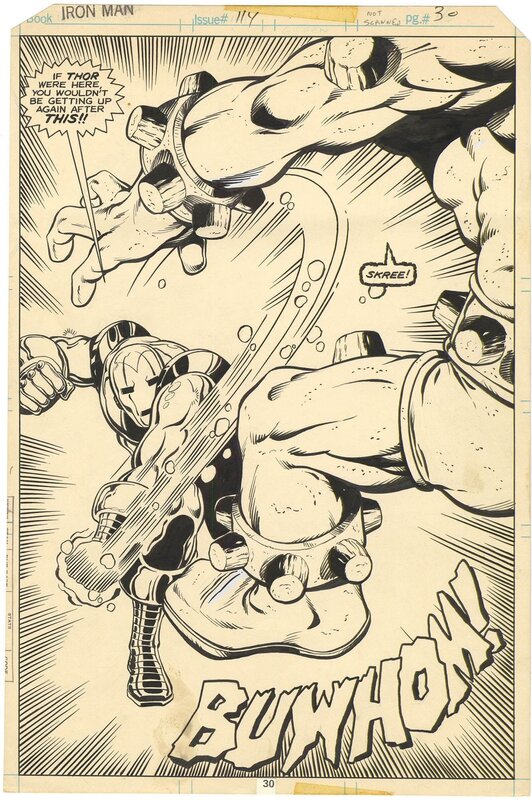 En vente - Keith Giffen, Bruce Patterson, Iron Man #114 p30 (Splash) - Planche originale