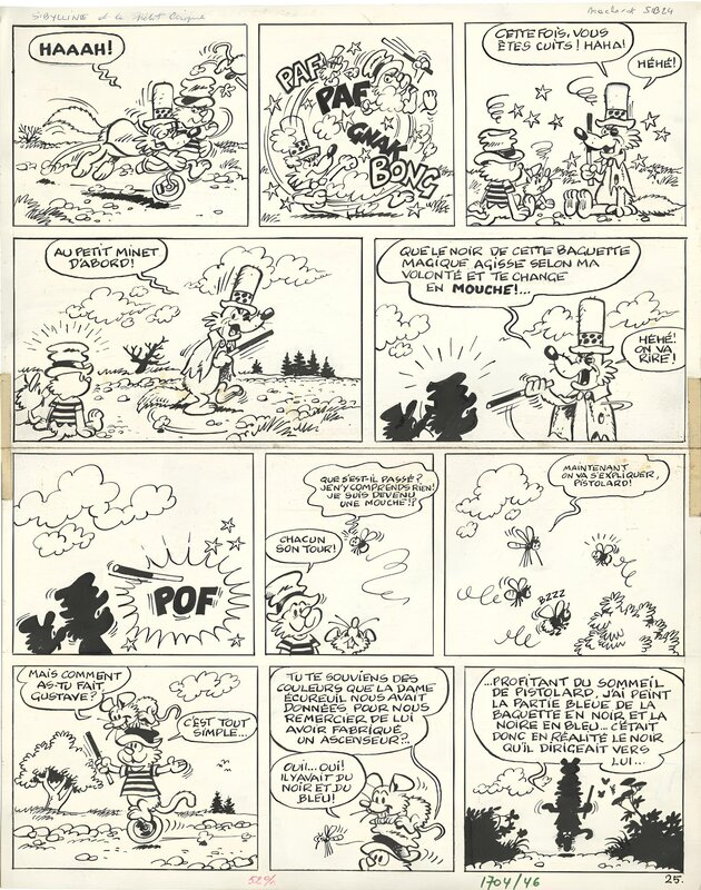 En vente - Raymond Macherot, Sibylline et le petit cirque - Tome 04 - Planche originale