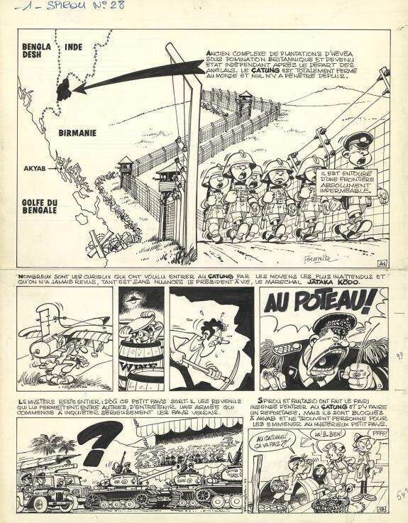 Jean-Claude Fournier, Spirou Kodo Le Tyran Planche 01 - Planche originale