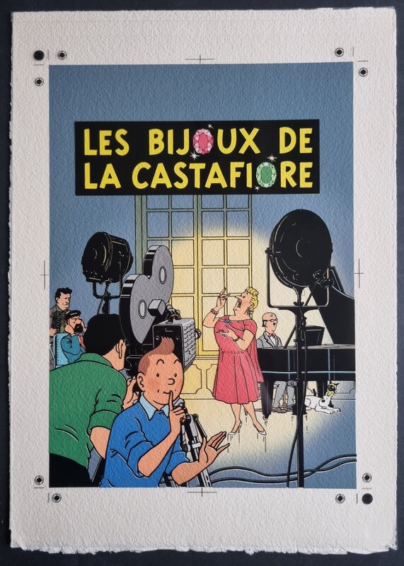 Studios Hergé, Hergé, Tintin - Les bijoux de la Castafiore - mise en couleurs couverture - Couverture originale