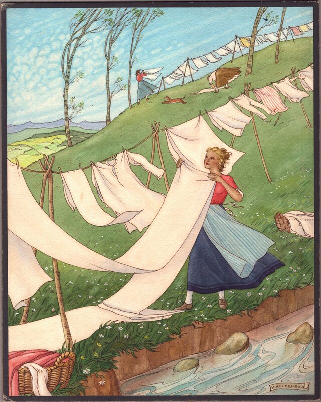 For sale - Vittorio Accornero, Il cestello - Poesie per i piccoli - Original Illustration
