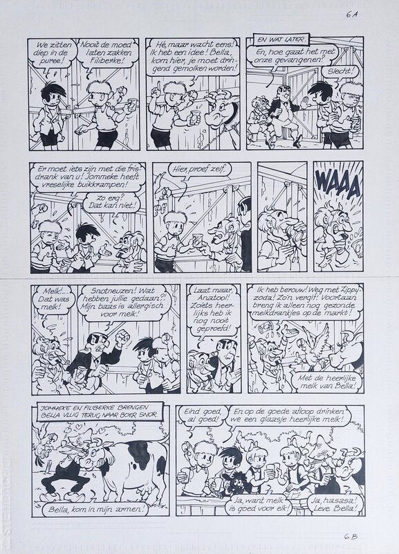 Luc Morjaeu, Hugo De Sterk, Jommeke kortverhaal: Bella ontvoerd - Planche originale