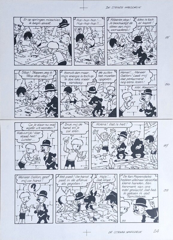 Hugo De Sterk, Eric De Rop, Philippe Delzenne, Jef Nys, Jommeke 117: De stenen handdruk - Comic Strip