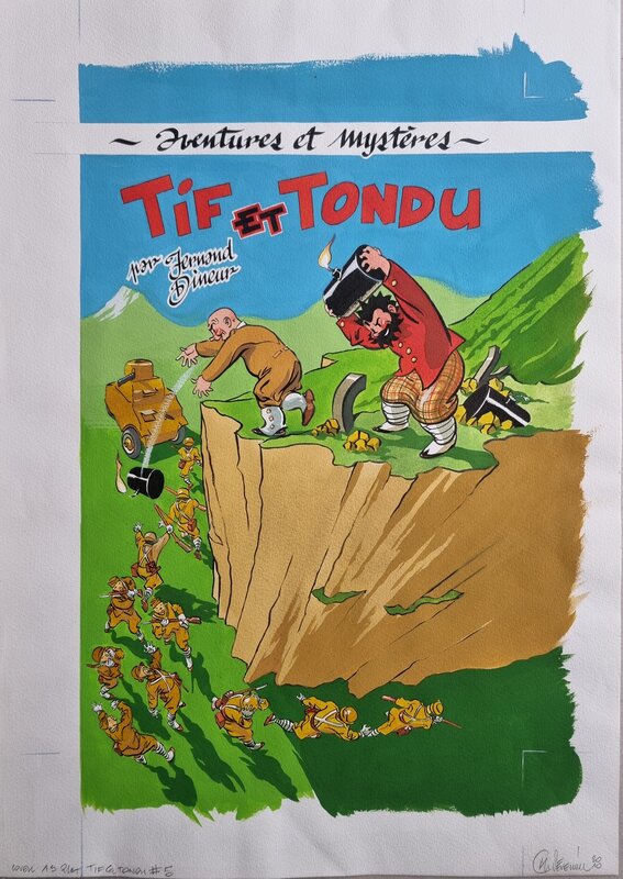 Al Severin, Fernand Dineur, Tif et Tondu - s'en vont en guerre - couverture en couleurs - Couverture originale