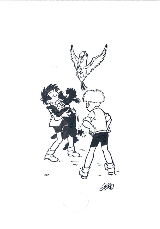 Gerd Van Loock, Jommeke, Flip, Filiberke en Pekkie - Illustration originale