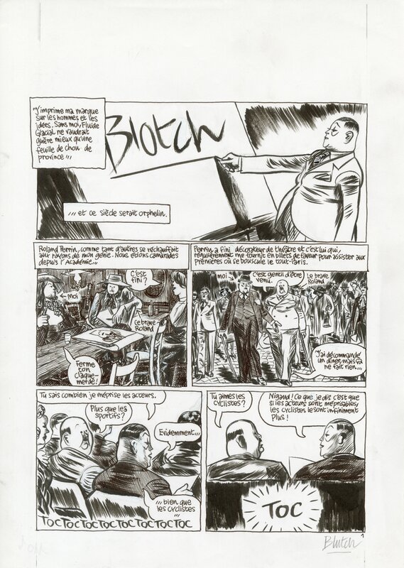 En vente - Blutch, Blotch Planche originale 1 d'une histoire courte en 5 planches - Fluide glacial N°275 – mai 1999 - Planche originale