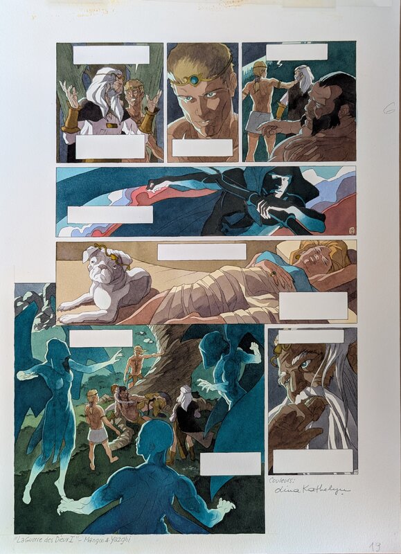 Dina Kathelyn, Dean Yazghi, La guerre des dieux - planche 19 - Mise en couleur