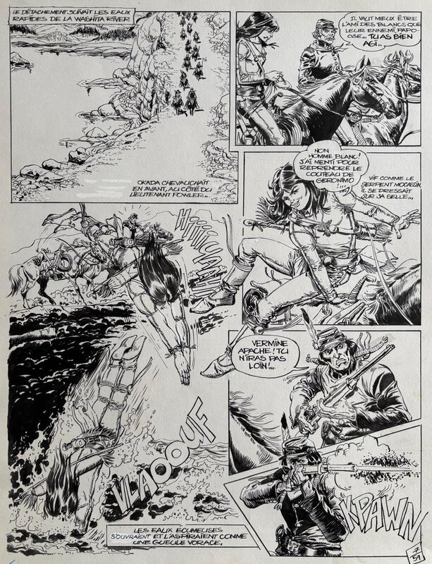Norma, Capitaine Apache, PifGadget#621, planche n°7, 1981. - Planche originale