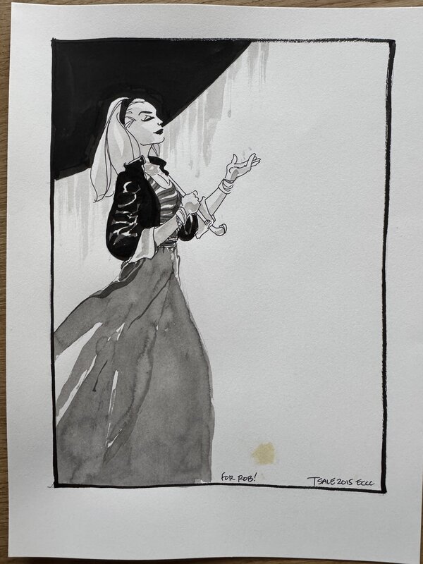 For sale - Tim Sale, Spider-Man, Gwen Stacy in the rain - Original Illustration