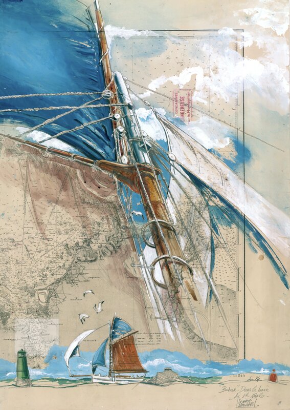 En vente - Baie de Saint-Malo par Sophie Ladame - Illustration originale