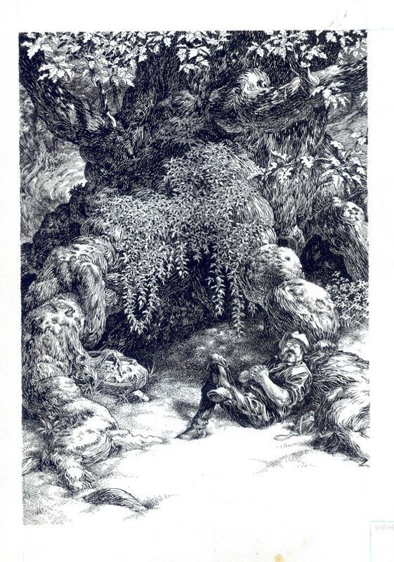 For sale - Étienne Le Roux, Le grimoire du petit peuple - Original Illustration
