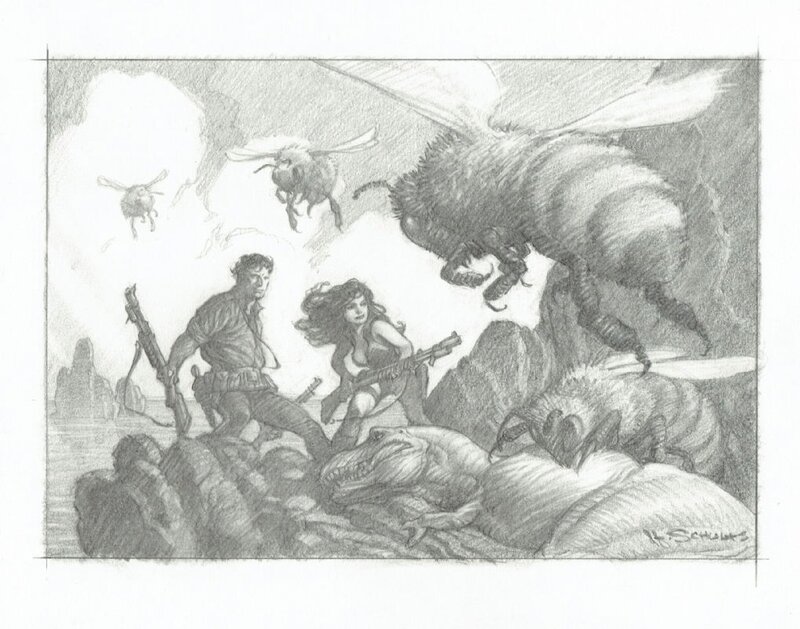 Mark Schultz, There will be Trouble with Bees - Original Illustration