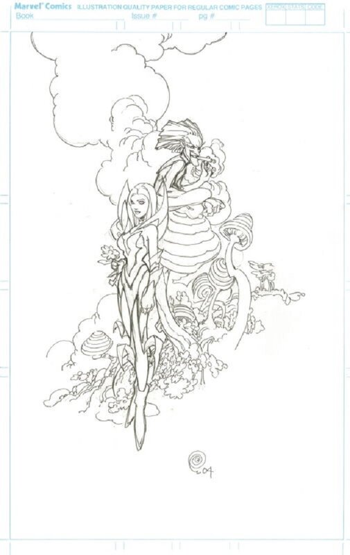 Chris Bachalo, Wanted Pin Up Finished Pencils - Original Illustration