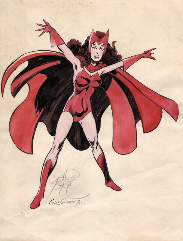John Byrne, Mike Gustovich, John Byrne - Scarlet Witch illustration - Original Illustration