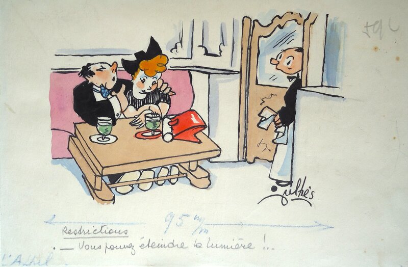 Restrictions by Maurice Julhès - Original Illustration