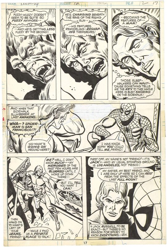 For sale - Ross Andru, Don Perlin, Marvel Team-Up #12 p17 (Werewolf Transformation) - Comic Strip
