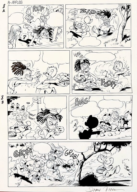 Daan Jippes, Geoffrey Blum, Carl Barks, Race for the golden apples - Planche originale