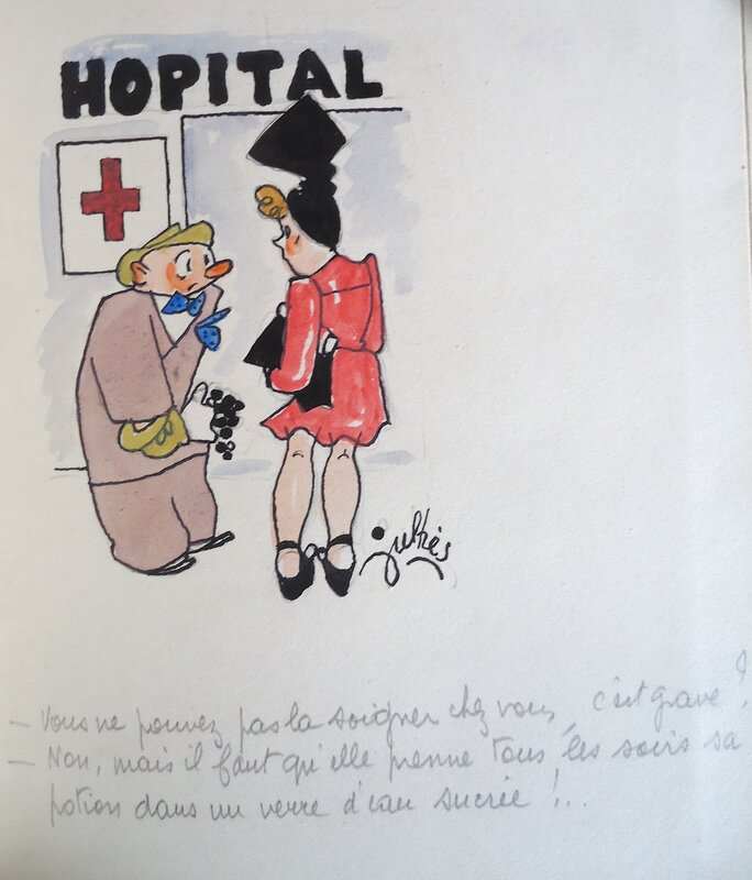 Hopital par Maurice Julhès - Illustration originale