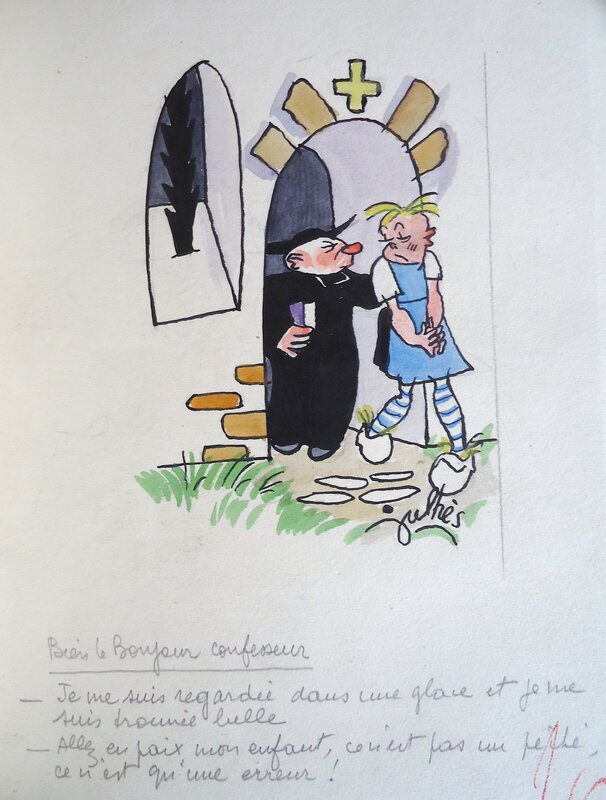 Le péché by Maurice Julhès - Original Illustration