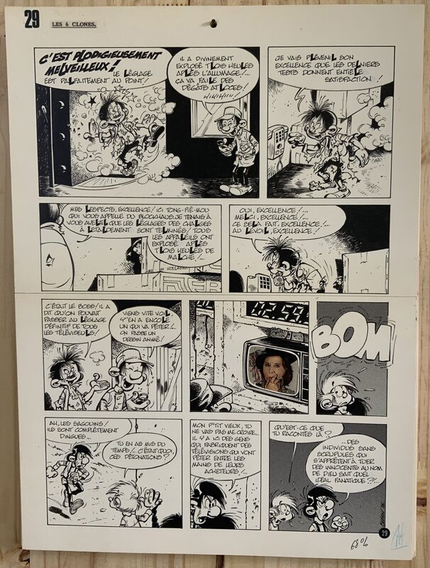 En vente - Les 6 clones par Pierre Seron - Planche originale