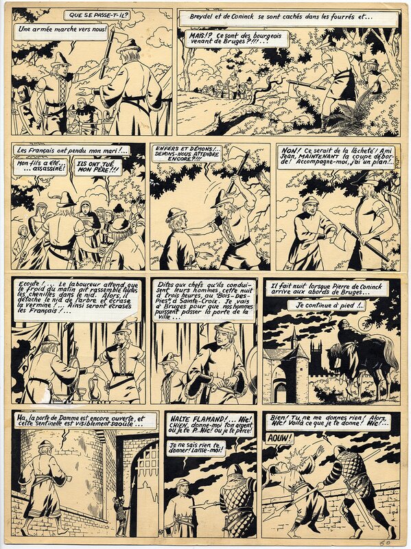 Lion de Flandre par Bob De Moor - Planche originale