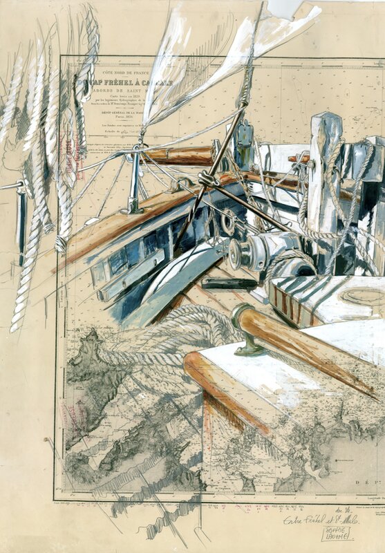En vente - Frehel à Saint-Malo par Sophie Ladame - Illustration originale