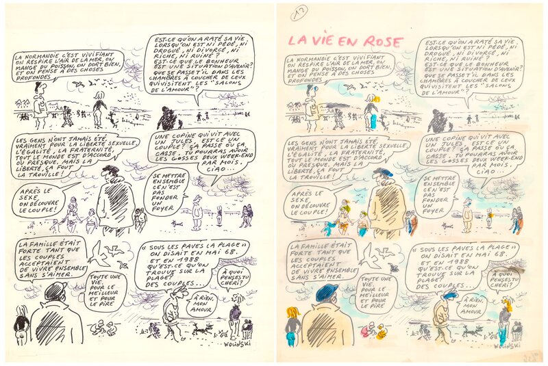 En vente - Georges Wolinski, Il n'y a plus d'hommes ! - Planche originale