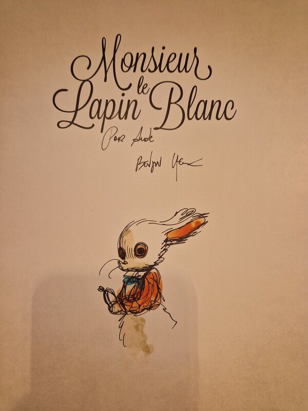 Dédicace de Lacombe dans Monsieur le lapin blanc - Sketch
