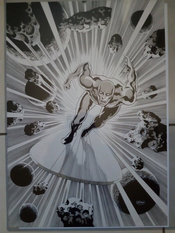 Planche originale silver surfer format A2 / jean yves mitton - Original Illustration