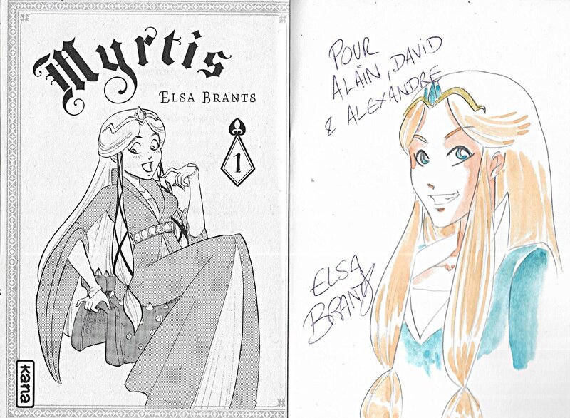 Elsa Brants, Dédicace sur le tome 1 de Myrtis - Sketch