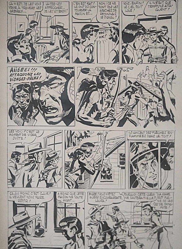 Jean Frisano, Planche d'une histoire non identifiée, publication inconnue - Planche originale