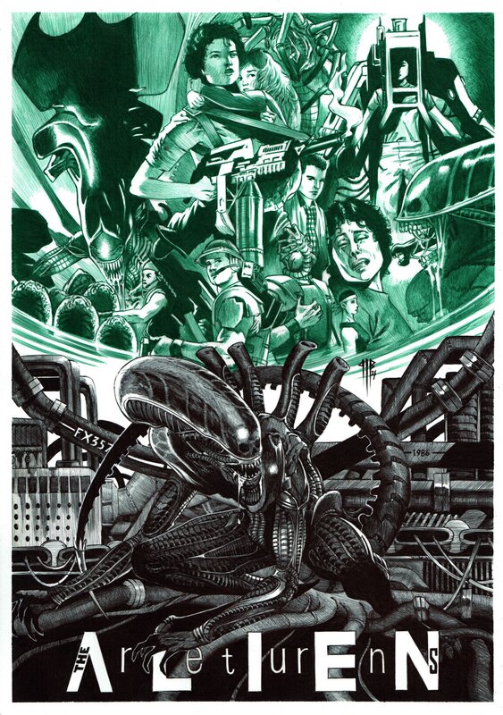 En vente - Alien le retour par Philippe Bringel - Illustration originale