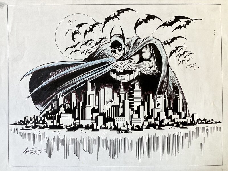 Batman over Gotham by Carmine Infantino, Dave Cooper - Original Illustration