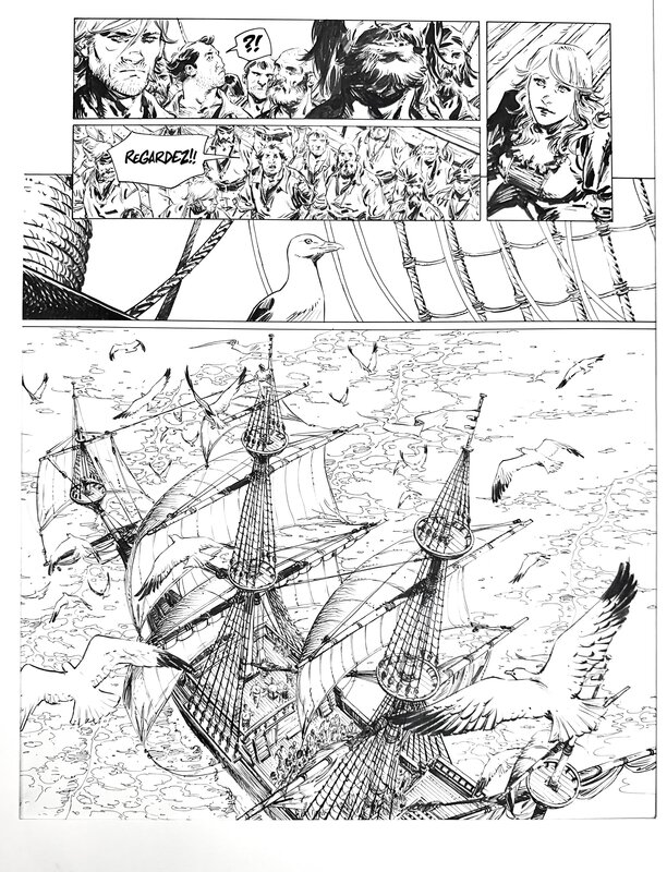 Thimothee MONTAIGNE : Planche originale 39 de l’album 1629 tome 1 - Planche originale