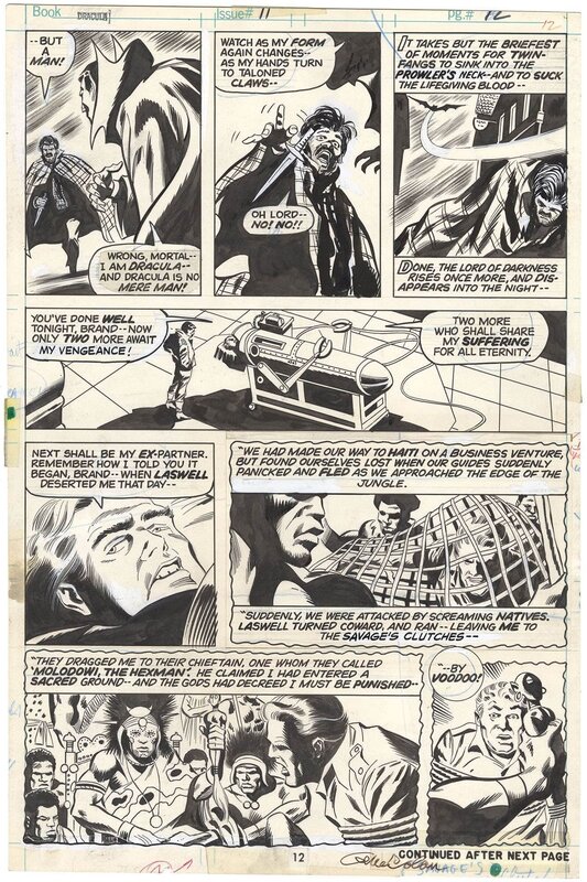 En vente - Gene Colan, Jack Abel, Tomb of Dracula #11 p12 - Planche originale