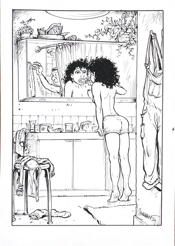 Jan Bosschaert Sam illustration pour ex libris - Original Illustration