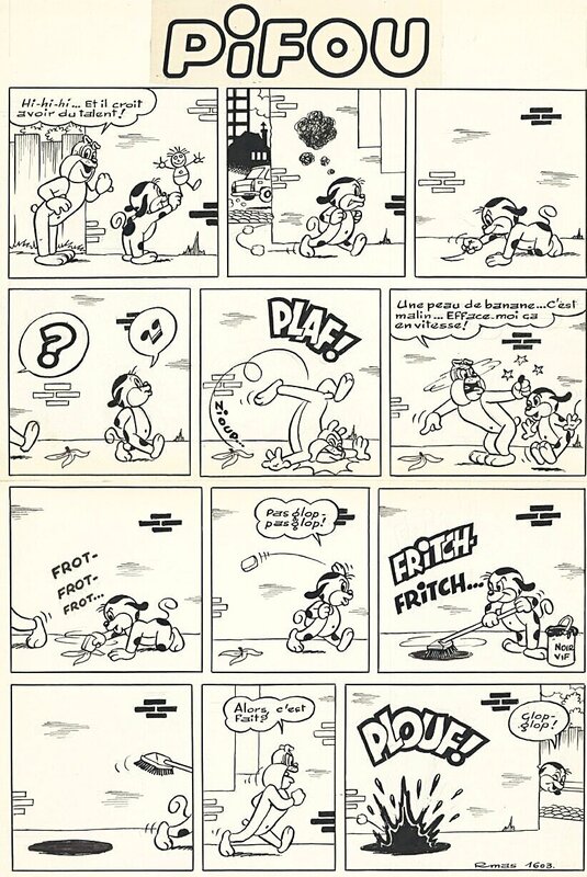 Mas, Pifou, PifGadget#365, 1976. - Planche originale