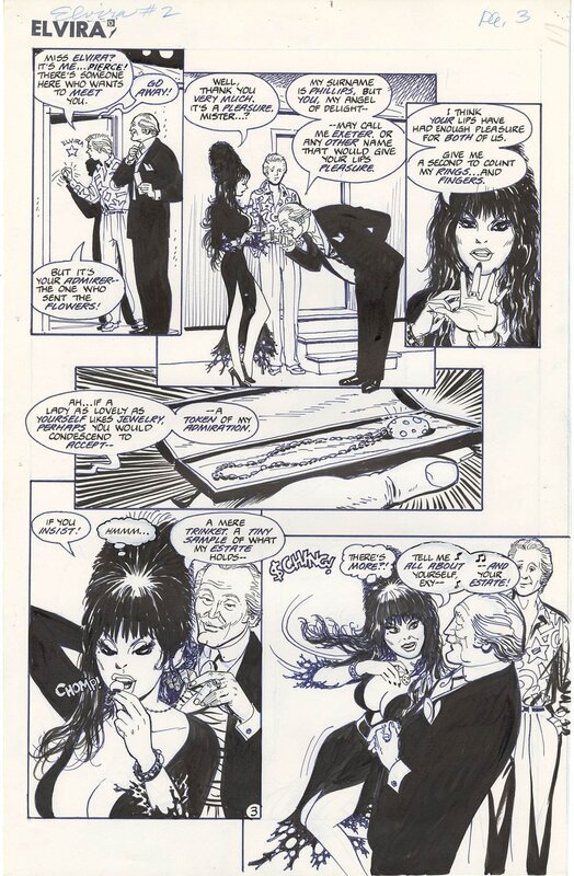 For sale - Dan Spiegle, Elvira, Mistress of the Dark #2 p3 - Comic Strip