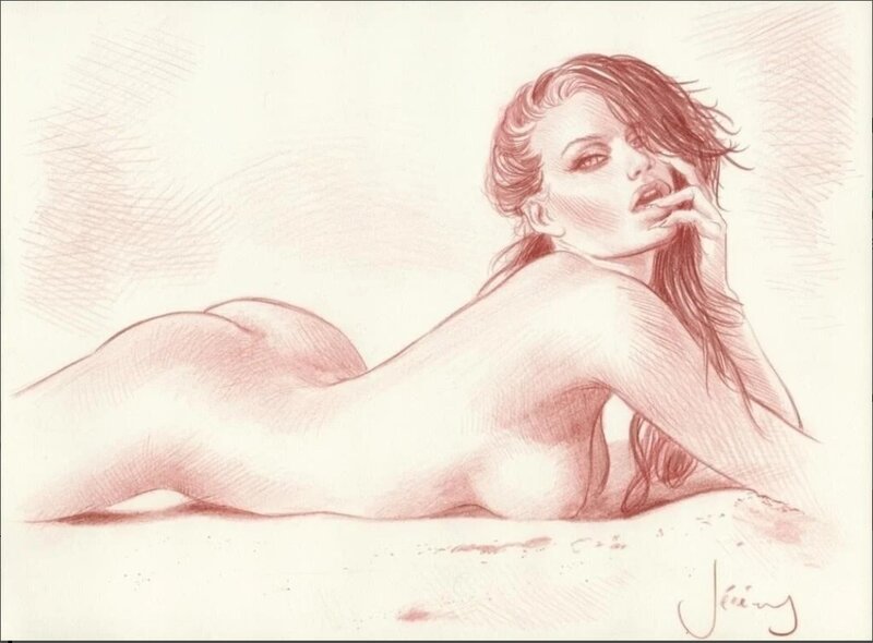 Femme nue allongée par Jérémy - Illustration originale