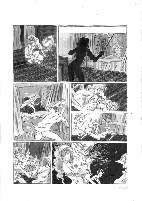 En vente - Agnès Maupré - milady de Winter tome 1 p.126 - Planche originale