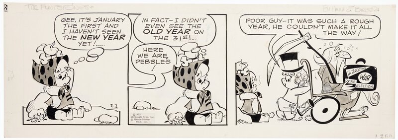 Gene Hazelton, Flintstones daily 1973 - Planche originale