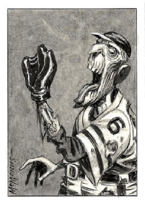 Shawn McManus, Zombie Baseball Card Art - Original Illustration