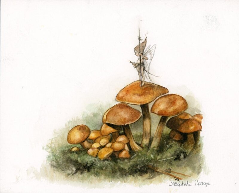 En vente - Jean-Baptiste Monge, Le Pixie des Champignons - Illustration originale